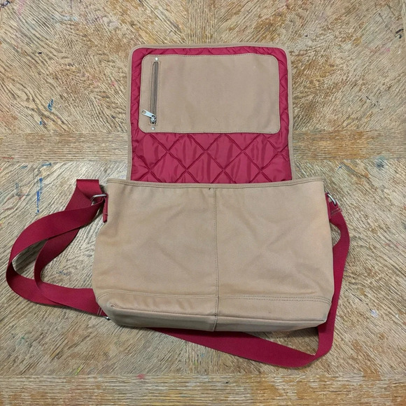 VINTAGE MENS POLO SPORT RALPH LAUREN KHAKI MESSENGER CROSSBODY BAG PURSE 90s Y2K - Picture 3 of 8